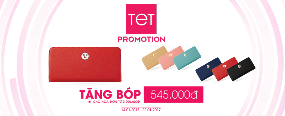 Ưu đãi tết âm lịch Đinh dậu 2017 Vascara sự kiện ưu đãi tết nguyên đán Đinh Dậu 2017 tặng bóp ví nữ đẹp 545.000