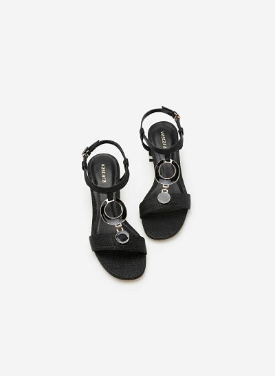 Giày Sandal Gót Vuông SDN 0566 - Màu Đen
