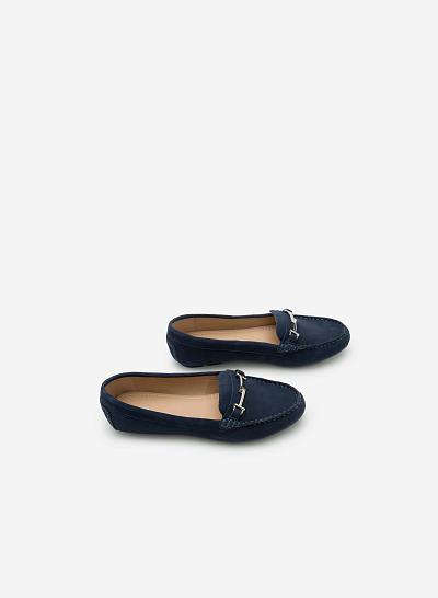 Giày lười da thật MOI 0087 - Màu Xanh dương