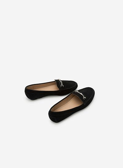 Giày lười da thật MOI 0087 - Màu Đen