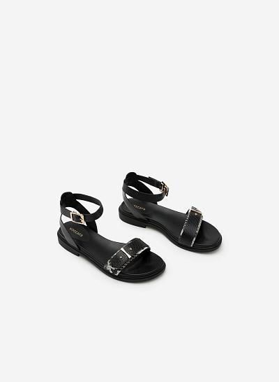 Giày sandal đế bệt SDK 0266 - Màu Đen - VASCARA