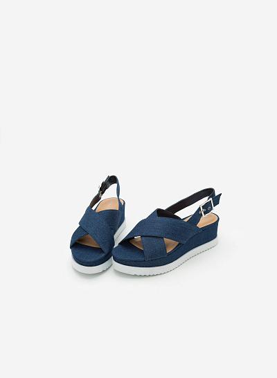 Giày Sandal Đế Xuồng SDX 0389 - Màu Xanh Navy