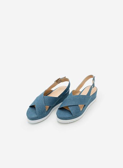 Giày Sandal Đế Xuồng SDX 0389 - Màu Xanh Da Trời