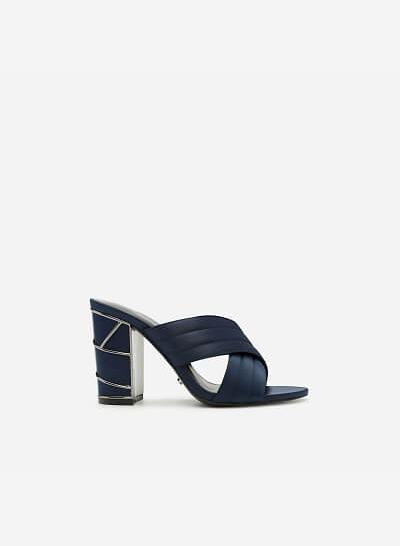 Guốc Gót Vuông GNN 0124 - Màu Xanh Navy