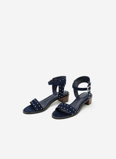Giày Sandal Gót Vuông SDN 0588 - Màu Xanh Navy