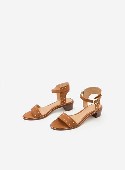 Giày Sandal Gót Vuông SDN 0588 - Màu Nâu
