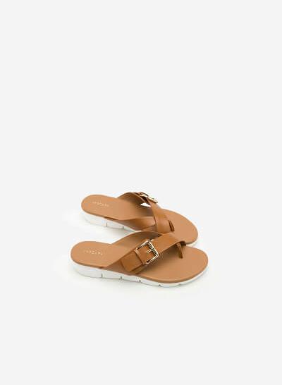 Dép Đế Bệt Quai Đan Chéo - Màu Nâu - DXP 0126