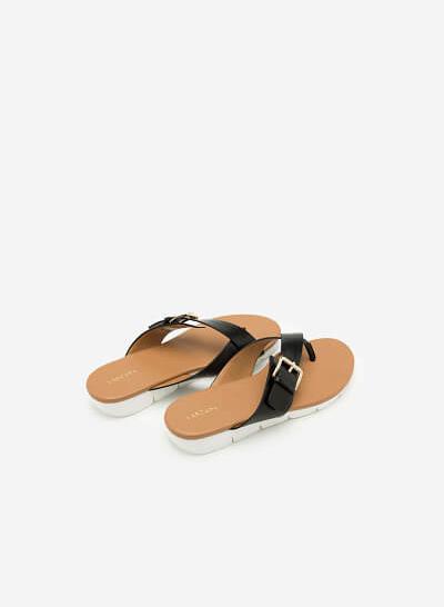 Dép Đế Bệt Quai Đan Chéo - Màu Đen - DXP 0126