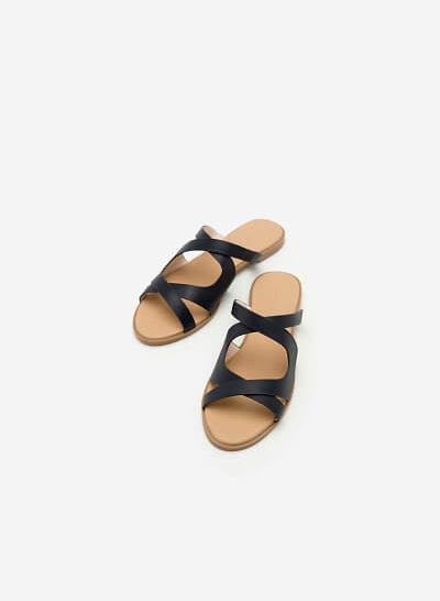 Dép đế bệt quai đan chéo - Màu Đen - DXP 0130