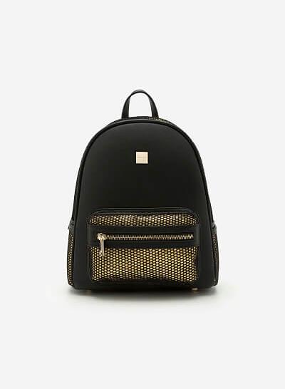 Balo Da Phối Metalic - Màu Đen - BAC 0089