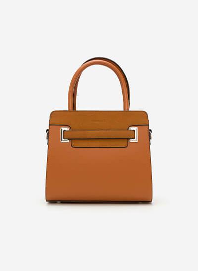 Túi Xách Tay Phối Nubuck - SAT 0207 - Màu Nâu