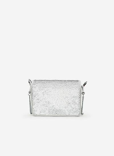 Túi Đeo Chéo Đính Sequin - SHO 0125 - Màu Trắng