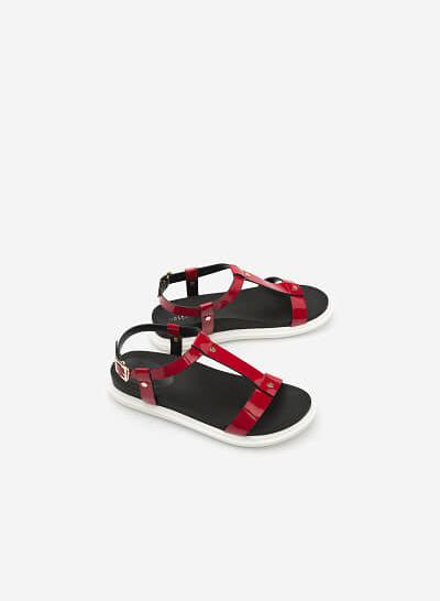 Giày Sandal Đế Bằng DXP 0117 - Màu Đỏ - VASCARA