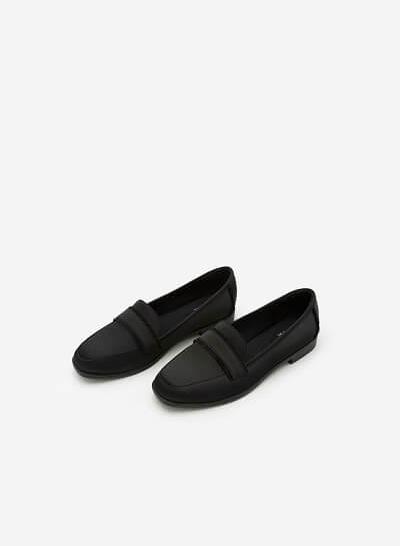 Giày Lười Satin - Màu Đen - MOI 0095
