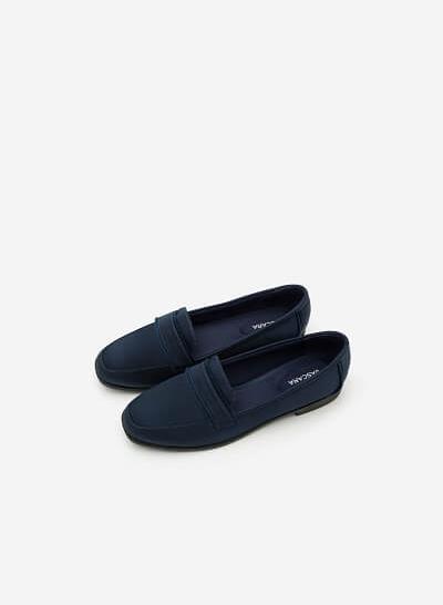 Giày Lười Satin - Màu Xanh Navy - MOI 0095