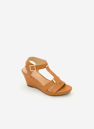 Giày Sandal Cao Đế Xuồng - Màu Nâu - SDX 0402