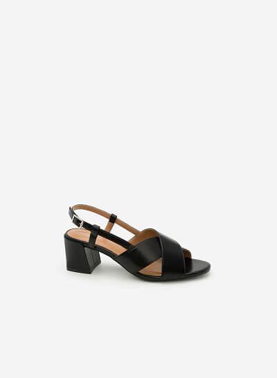 Giày Sandal Gót Vuông SDN 0600 - Màu Đen