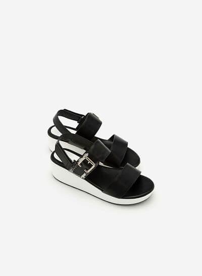 Giày Sandal Đế Xuồng SDX 0393 - Màu Đen