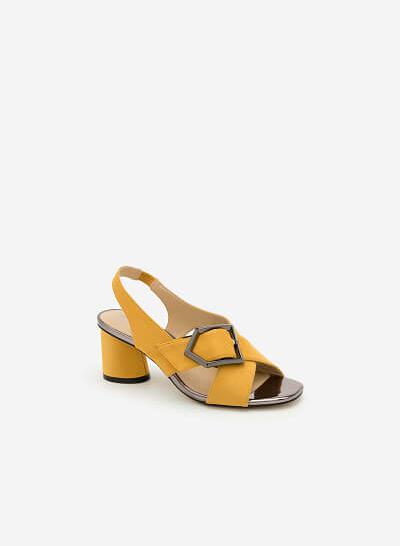 Giày Sandal Gót Vuông SDN 0592 - Màu Vàng Đậm