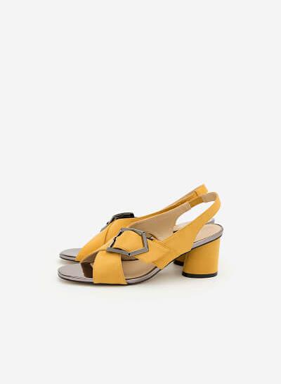 Giày Sandal Gót Vuông SDN 0592 - Màu Vàng Đậm - VASCARA