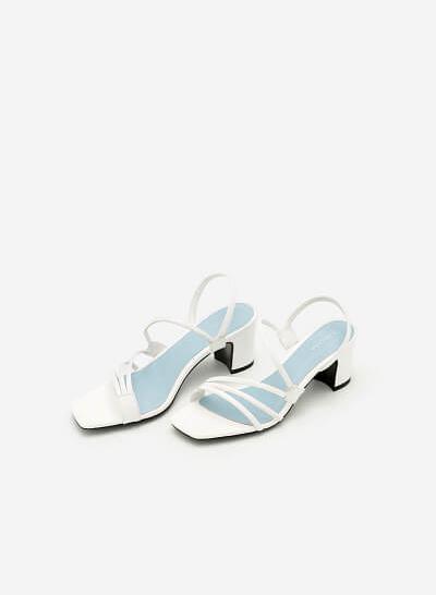 Giày Sandal Gót Vuông SDN 0598 - Màu Trắng