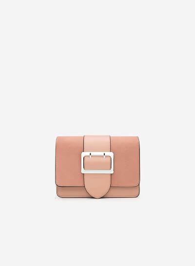 Túi Đeo Chéo Phối Belt - SHO 0118 - Màu Hồng