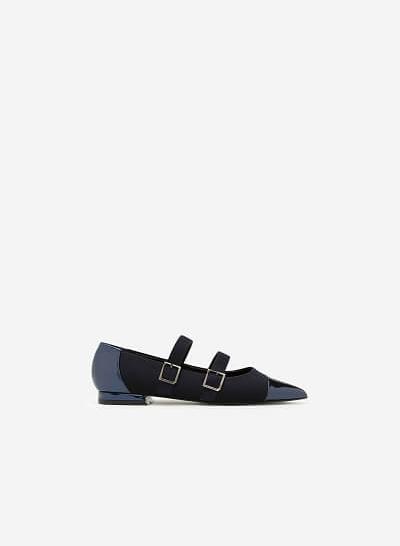 Giày Bít Mũi Khóa Cài - BMN 0313 - Màu Xanh Navy