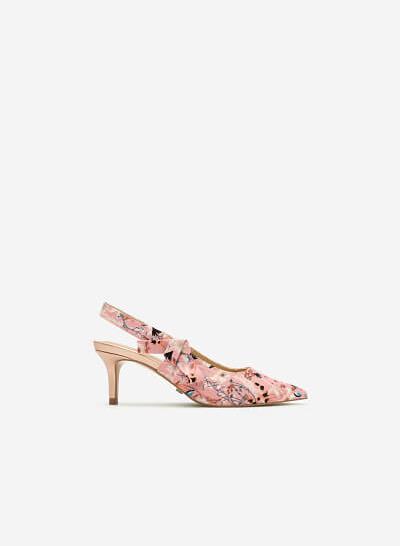 Giày Slingback Họa Tiết Hoa - BMN 0314 - Màu Hồng