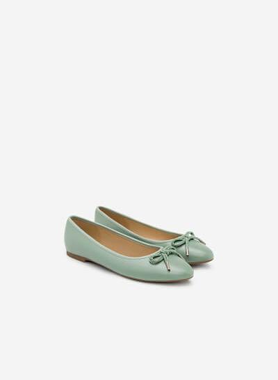 Giày Búp Bê Đính Nơ - GBB 0406 - Màu Xanh Bạc Hà
