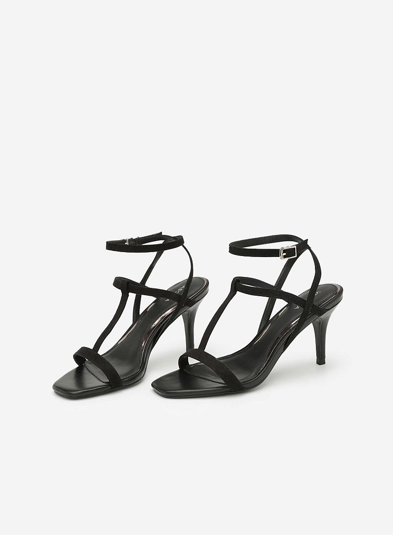 Giày Sandal T-Strap Gót Nhọn - SDN 0621 - Màu Đen - vascara.com