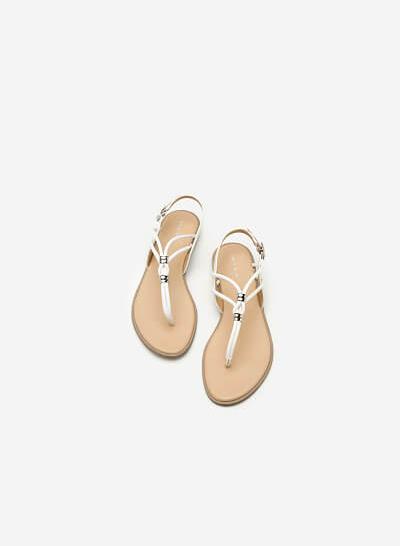 Giày Sandal Quai Kẹp - SDK 0288 - Màu Trắng