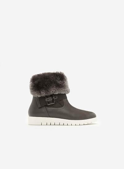 Giày Boots Chần Bông - BOT 0892 - Màu Xám