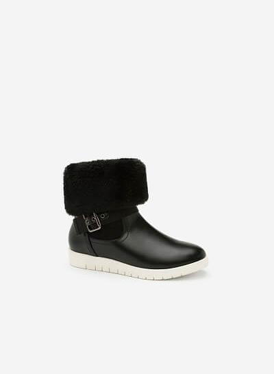 Giày boots chần bông - BOT 0892 - Màu đen - VASCARA