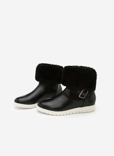 Giày boots chần bông - BOT 0892 - Màu đen - VASCARA