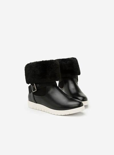Giày boots chần bông - BOT 0892 - Màu đen - VASCARA
