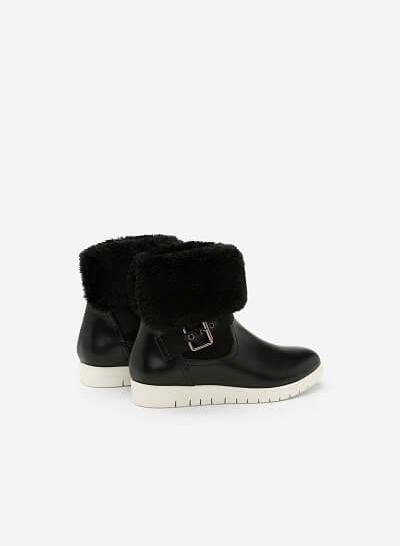 Giày boots chần bông - BOT 0892 - Màu đen - VASCARA