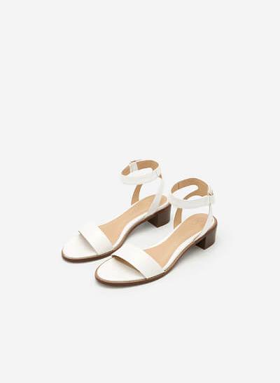 Giày Sandal Vân Da Rắn - SDN 0623 - Màu Trắng