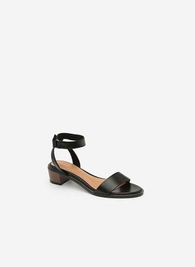 Giày Sandal Vân Da Rắn - SDN 0623 - Màu Đen