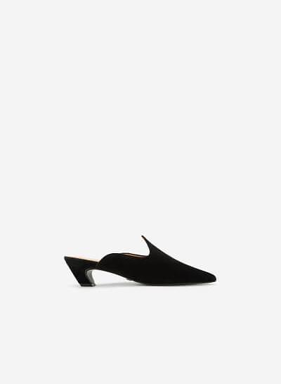 Guốc Mule Nhung Bít Mũi - GNN 0126 - Màu Đen