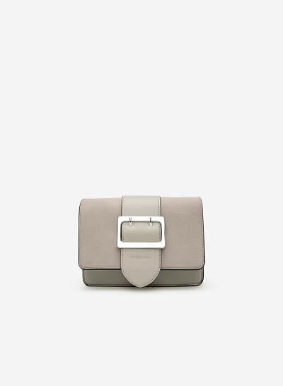 Túi Đeo Chéo Phối Belt - SHO 0118 - Màu Xám