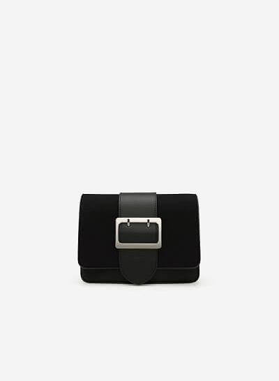 Túi Đeo Chéo Phối Belt - SHO 0118 - Màu Đen