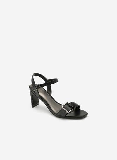 GIày Sandal Cao Gót Đính Khóa - SDN 0617 - Màu Đen