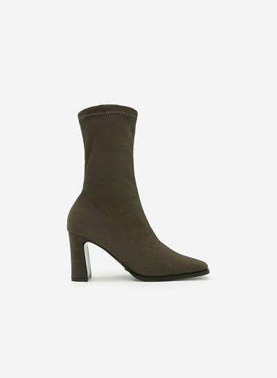Giày Boots Da Lộn - BOT 0877 - Màu Xanh Rêu