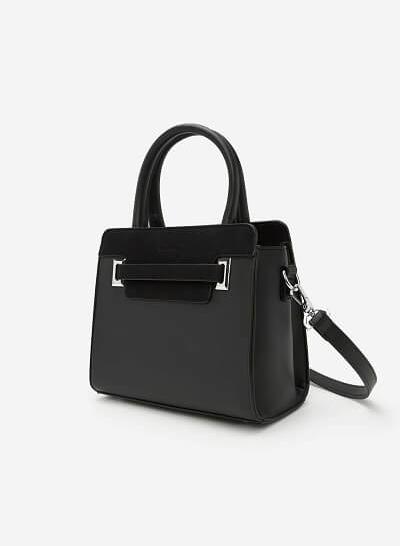 Túi Xách Tay Phối Nubuck - SAT 0207 - Màu Đen