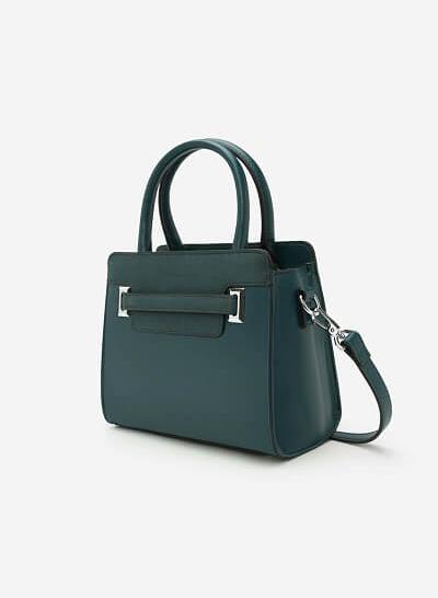 Túi Xách Tay Phối Nubuck - SAT 0207 - Màu Xanh Cổ Vịt
