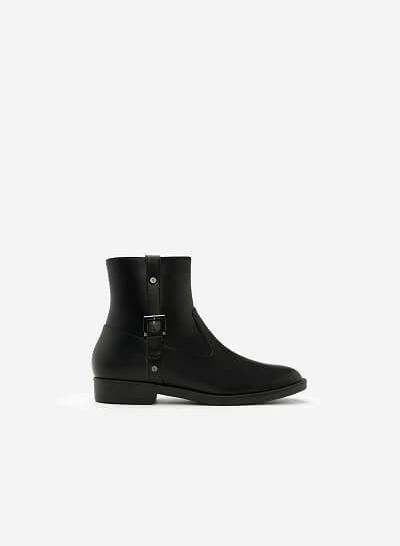 Giày Boots Phối Belt - BOT 0881 - Màu Đen