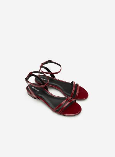 Giày Sandal Quai Ngang - SDK 0287 - Màu Đỏ Đậm