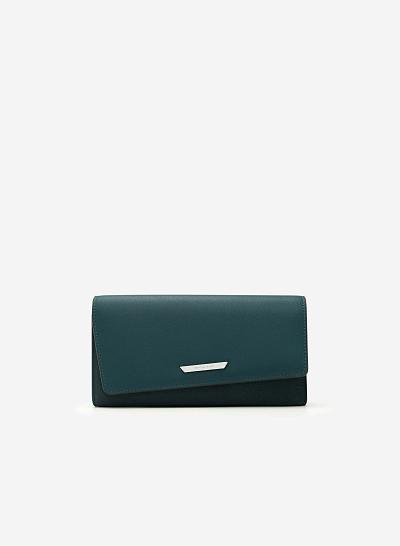 Ví Cầm Tay Phối Nubuck - WAL 0153 - Màu Xanh Cổ Vịt