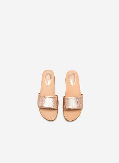 Dép Quai Ngang Phủ Metallic - DXP 0128 - Màu Hồng