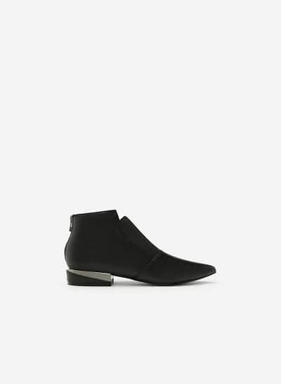Giày Boots Gót Ánh Kim - BOT 0889 - Màu Đen